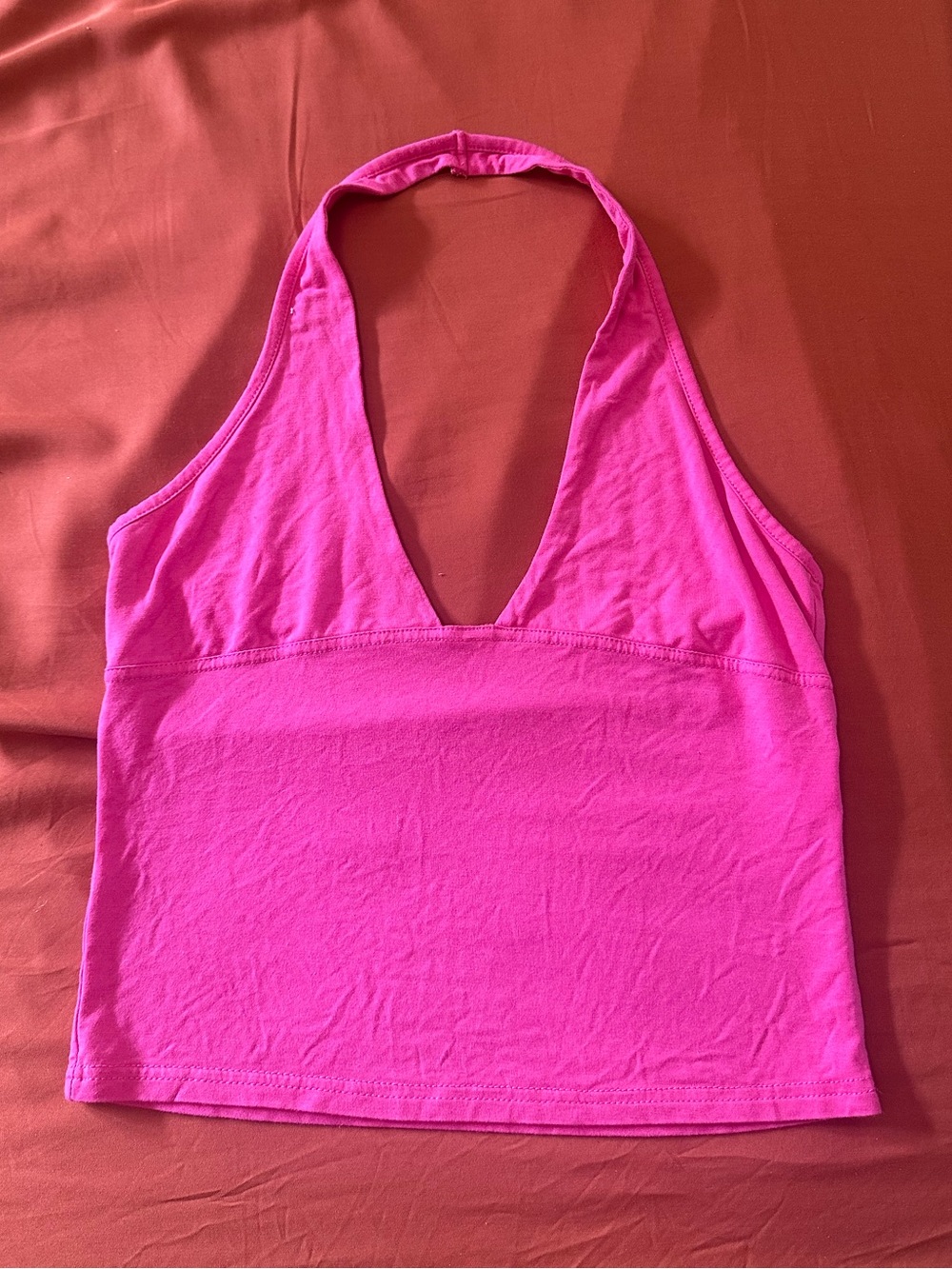 Hot Pink Halter Neck Crop Top